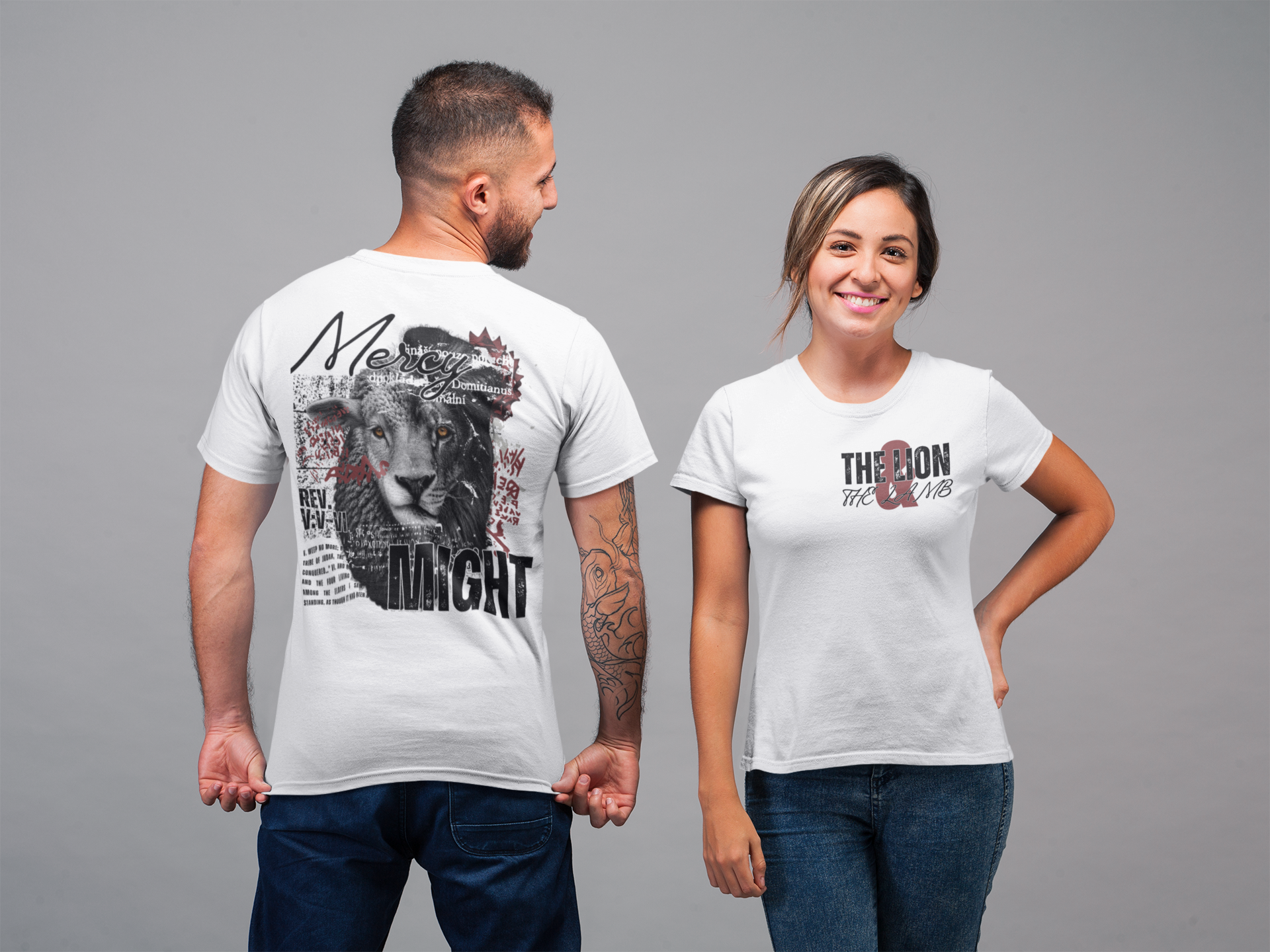 The Lion & The Lamb™ | Mercy & Might Christian Graphic Tee