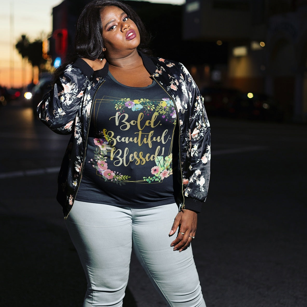 Beautiful. Bold. Blessed (Floral) - PeculiarPeople StandOut Christian Apparel