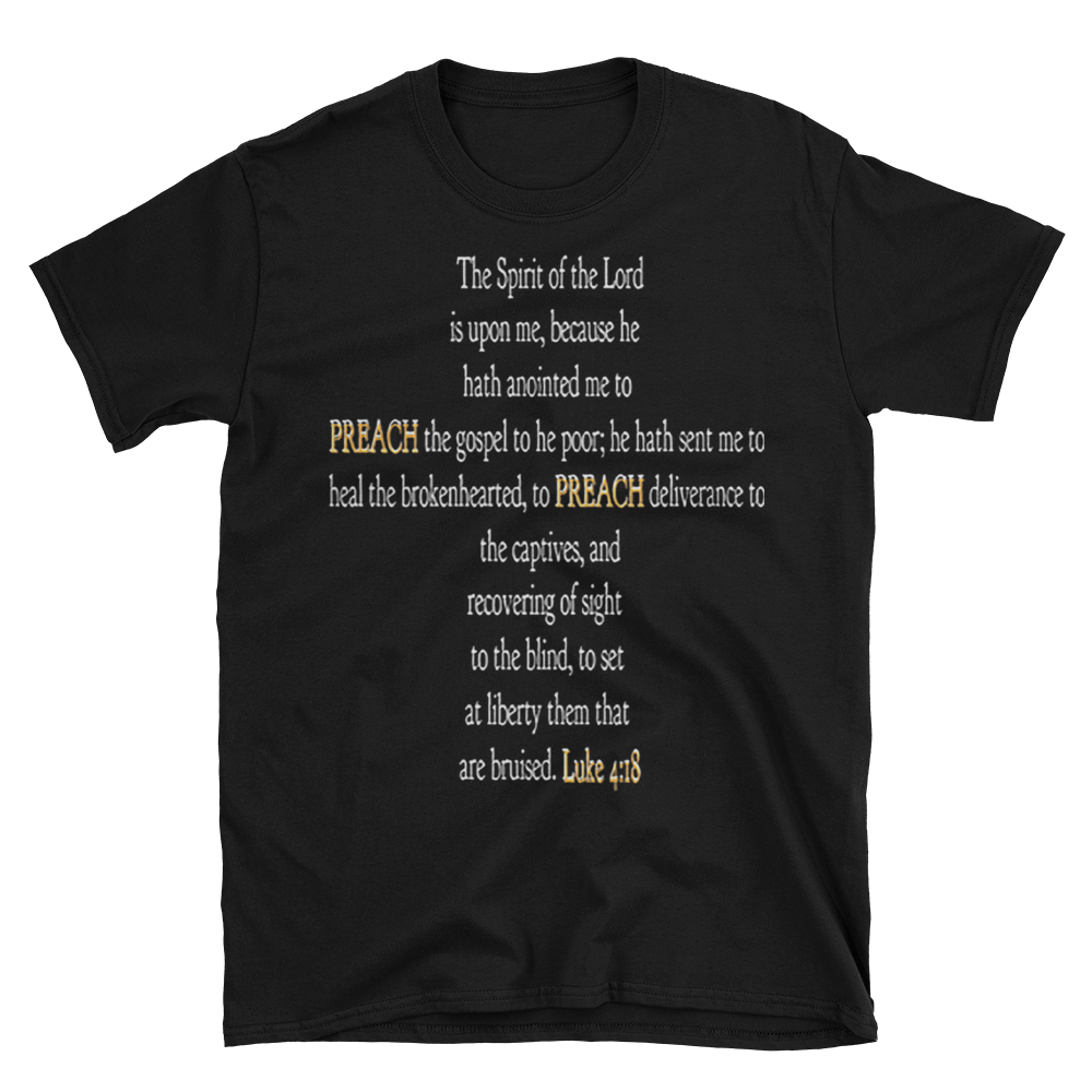ANOINTED TO PREACH - LUKE 4:18 (Black and Navy) - PeculiarPeople StandOut Christian Apparel