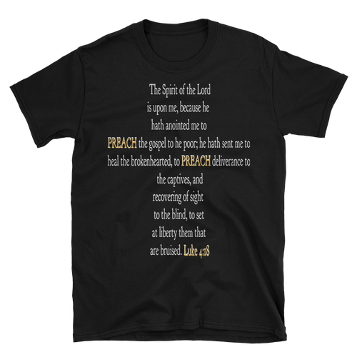 ANOINTED TO PREACH - LUKE 4:18 (Black and Navy) - PeculiarPeople StandOut Christian Apparel