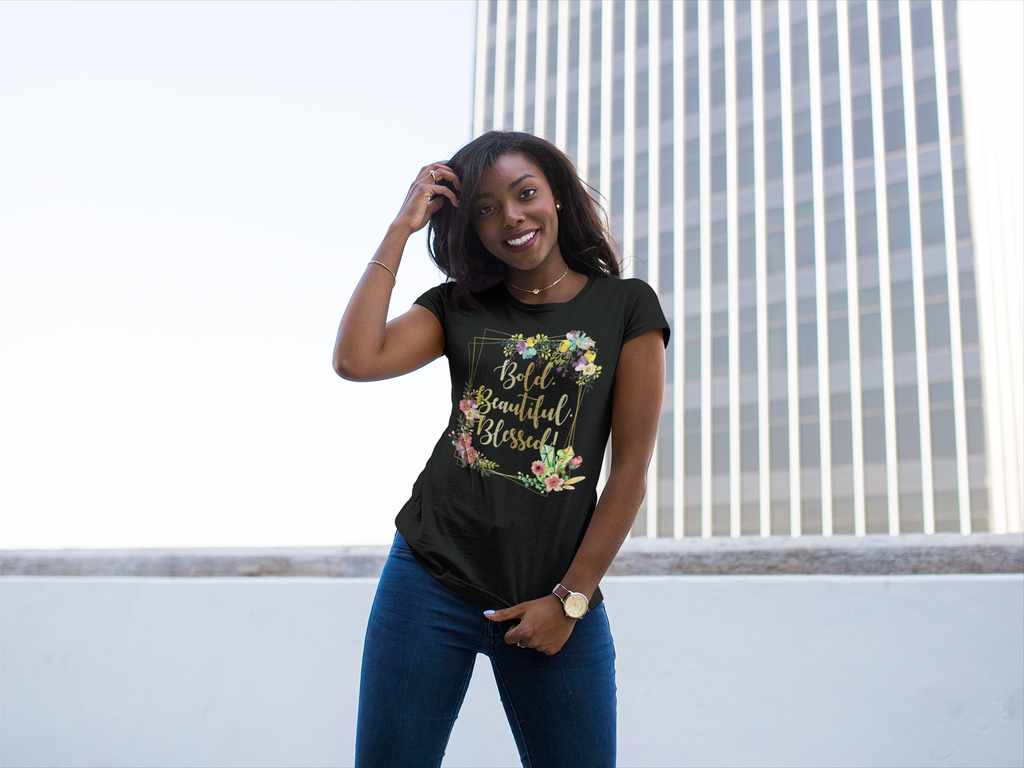 Beautiful. Bold. Blessed (Floral) - PeculiarPeople StandOut Christian Apparel